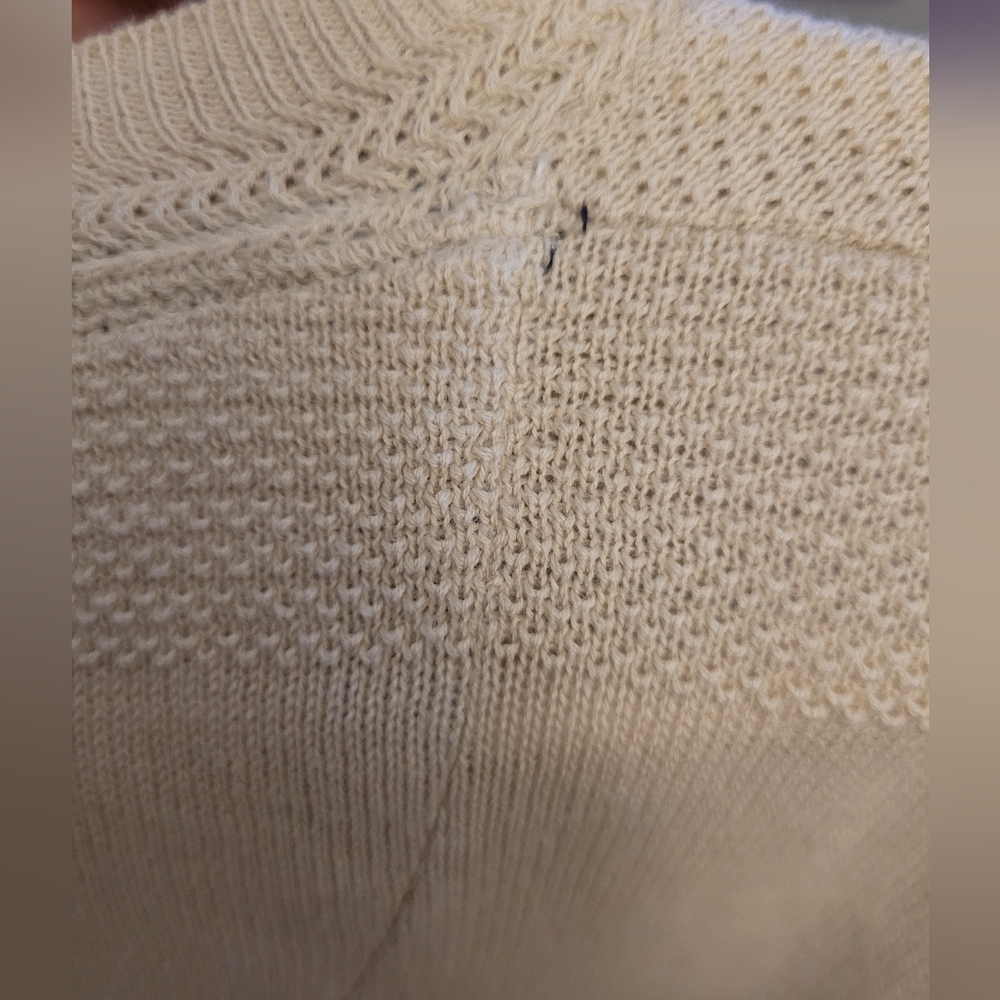 Zara Men's Light Beige Crewneck Sweater Cotton And Linen - Picture 4 of 5